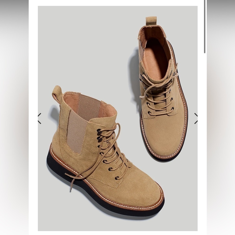 Madewell The Helen Platform Chelsea Boot in Suede NH948 brown 7.5